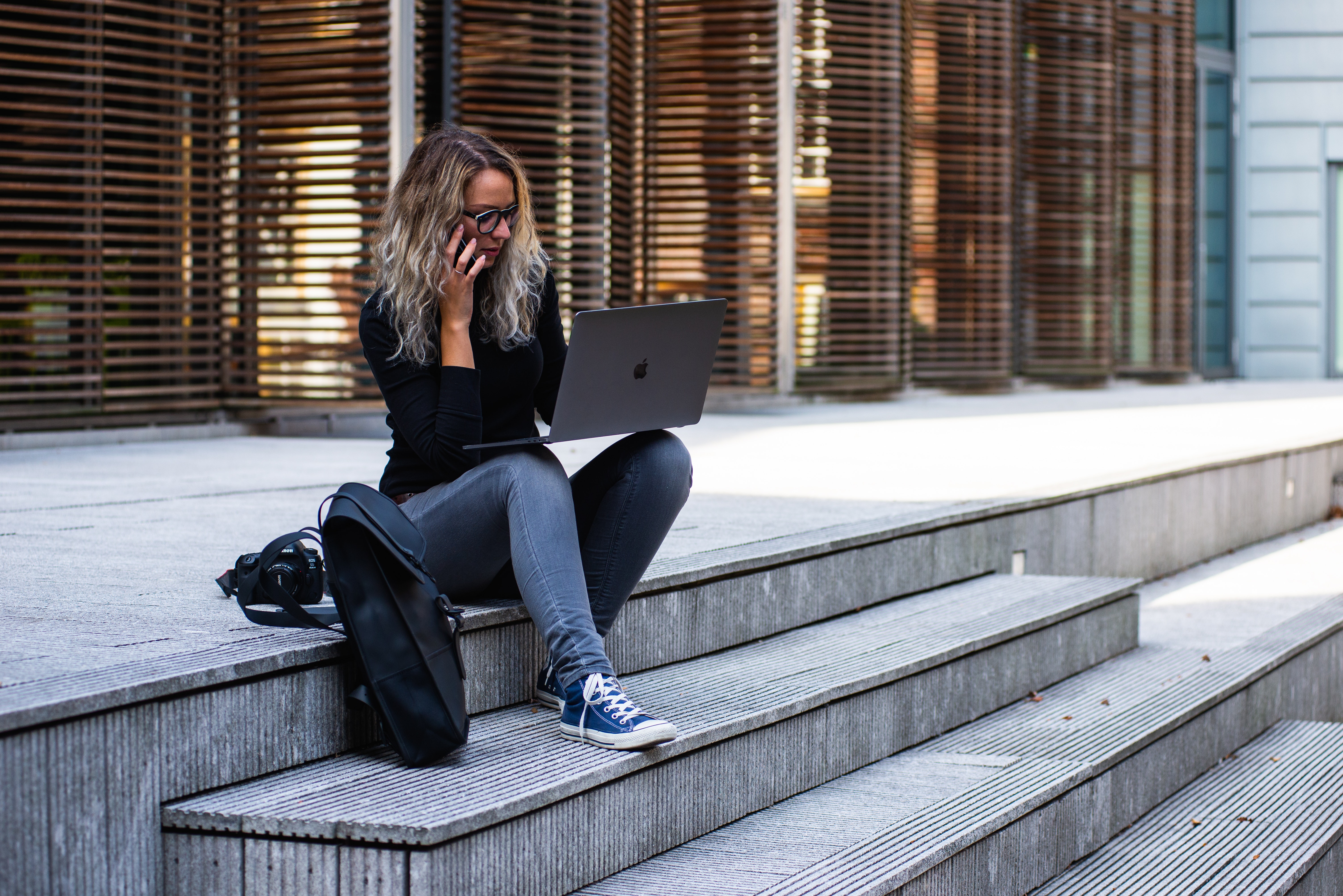 girl working on stepps